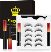 Magnetic Eyelashes with Eyeliner,2 Tubes of Magnetic Eyeliner and Updated 5 Pairs Magnetic Eyelashes Natural Look, Reusable Magnetic Lashes with Tweezers,Easy to Wear,No Glue Need (2)