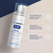 E45 Face Wash Foaming Cleanser  Daily Face Cleanser for Dry and Sensitive Skin  Gentle Facial Cleanser  Removes Excess Oil and Makeup for Clean, Soft Skin - Skin Care Facewash for Women & Mens Skin