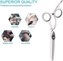 Hairdressing Barber Hair Scissor, Professional Hairdressers Barbers Stainless Steel Hair Cutting Shears for Salon Barbers, Men, Women, Children and Adults (BlackTeeth J292)