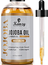 Kanzy Jojoba Oil Organic Cold Pressed 100% Pure 120ml Unrefined Hexane Free Carrier Oil for Hair Nails Body Skin & Face Body Oil