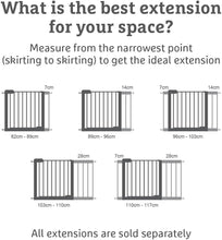 Munchkin Stair Gate Maxi Secure Toddler & Baby Gate 76-82cm extends up to 117cm with separately sold extensions  Pressure Fit Baby Safety & Dog Gate for Doorways  No-Screw Install Child Gate, White