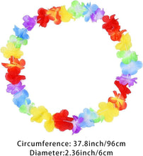 12 Pcs Hawaiian Garland, Hawaiian Fancy Dress Hawaiian Flower Lei Luau Aloha Hawaiian Garlands Necklaces Tropical Party Decorations Beach Theme Hawaiian Party Accessories for Adults Kids
