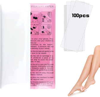 LacyMC Wax Strips Paper for Body and Legs,Waxing Strips[100 Strips]