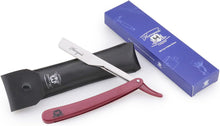 Haryali London Cut Throat Razor - Professional Cut Throat Razor Kit with Blades - Wooden Shaving Razor Cut Throat  Leather Pouch as a Protective Case  Sustainable Throat Cut Razor, Maroon