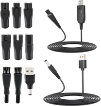 PChero 15V Philip HQ8505 Shaver Charging Cable Replacement + 5V USB to 55  21cm Charger Cable Adapter with 6 connectors for Razor Hair Clipper Beard Trimmer Beaty Instruments