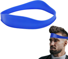 Neckline Shaving Template, Flexible Curved Silicone Haircut Band Hair Cutting Guide Haircut Fade Band Men's Haircut Band Hair Trimming Guide for Man DIY Haircut (Blue)