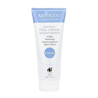 MooGoo Natural Full Cream Moisturizer - Ultra-Hydrating Repair for Dry, Itchy, Sensitive Skin - Cruelty Free Mens and Womens Moisturizing for Face and Body, 200g