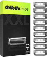 Gillette Labs Razor Blades Men, Pack of 9 Razor Blade Refills, Compatible with GilletteLabs with Exfoliating Bar and Heated Razor