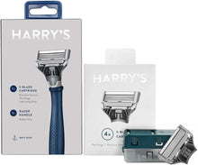 Harry's Truman Navy Razor + Blade Bundled with Harry's Razor Blade Refills - 4 Pack