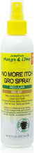 Jamaican Mango & Lime No More Itch Gro Spray 237ml  For locs, twists, and braids. Helps reduce dry scalp. Minimizes dandruff. Healthy-looking hair. Non-Greasy Formula