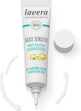lavera basis sensitiv Anti-Wrinkle Eye Cream Q10 - eye care with mallow & shea butter - smoothes wrinkles - increases skin elasticity - for sensitive skin - moisturizes - vegan - organic (1 x 15 ml)