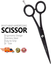 Haryali London Black Professional 6" Hairdressing Barber Scissors Hairdresser Hair Cutting Salon Shears With Fixed Screw