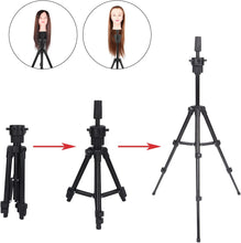 Mannequin Head Stand Holder, Mannequin Head Tripod Stand Aluminium Alloy Adjustable Wig Head Mold Hold Bracket for Hairdressing Training