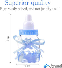 Jonami Boy Baby Shower Party Favours Decoration Set, 18 Blue Feeding Bottle Sweets Favour Box for Newborn Baptism Mother to Be (4cm4cm9cm) -18Pcs-