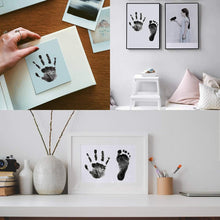 Nabance Baby Handprint and Footprint Kit, 3 Baby Inkless Print Pads, 6 Imprint Cards, Baby Footprint Kit, Safe Non-Toxic for Feet and Hands, Family Keepsake - Black