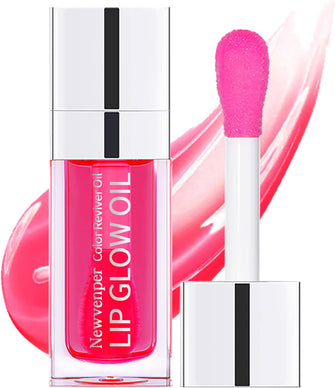 Hydrating Lip Glow Oil Long Lasting Lip Plumper Gloss with Big Brush Clear Lip Gloss Moisturizing Lip Oil for Lip Care and Dry Lips