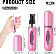 4 pcs Perfume Atomiser Refillable Spray Bottle Perfume Travel Bottle Empty Perfume Container Perfume oil lotion Dispenser makeup aftershave Portable for travel business 5ml (pink gold silver black)