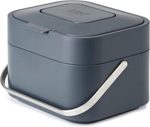 Joseph Joseph Intelligent Waste, Stack 4 Kitchen Food Waste Compost Caddy Recycling Bin with Odour Filter, 4 Litres / 1 Gallon- Graphite, 8