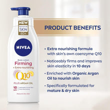 NIVEA Firming Body Lotion Q10 + Argan Oil (400 ml), Nourishing Firming Cream with Q10 and Argan Oil, NIVEA Moisturising Cream for Firm Skin