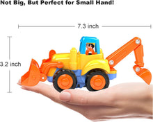 HOLA Toys for 1 Year Old Boys Gifts, 4 Pack Friction Power Kids Digger Trucks Toy Cars for 1+ 2 Year Olds, Early Education Construction Vehicles Toddler Baby Kids Toys for 3 Year Old Boys