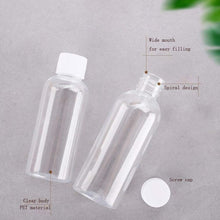 12pcs 30ml Empty Refillable Clear Plastic Bottles with White Screw Caps Travel Bottles Cosmetic Containers Vials for Lotion Toner Makeup Liquids 1oz