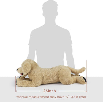 LotFancy Dog Stuffed Animals Plush 68 cm, Soft Cuddly Golden Retriever Plush Toys, Large Stuffed Dog, Puppy Dog Stuffed Animals, Gift for Kids Pets Girls, Christmas Toys