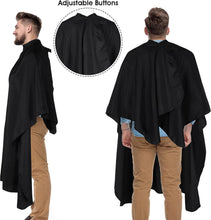 Lusofie Black Hair Cutting Cape Barber Cape with Adjustable Snap Closure Waterproof Hairdressing Cape for Hair Styling, Cuts, Colours 58 X 47'' / 146cm X 120cm