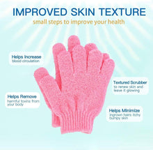 8 PCS ROTOPATA Deep Exfoliating Bath Gloves Mitt with Hanging Loop for Shower, Spa, Body Scrubs, Dead Skin Cell Remover Bathing Accessories (8)