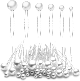 AIEX 36pcsPearl Hair Pins, Pearl Wedding Pins Bridal Pearl Hair Pins Rhinestone Hair PinsWedding Pearl Hair PinsProm Hair AccessoriesWedding Hair Accessoriesfor Brides Women Girls (Silver)