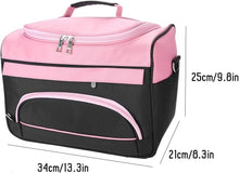 Hairdresser Bag - Cosmetic Bag, Large Capacity Hairdressing Equipment Carrying Bag with Strap Rose Pink