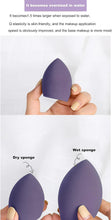 Mocarheri Makeup Sponge 4Pcs & Foundation Brushes 1Pcs, Soft Sponge For Liquid Foundation, Creams, and PowdersLatex Free Wet and Dry Makeup Sponge (Purple Series)