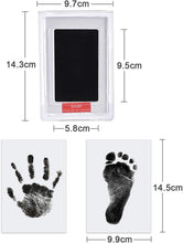 Nabance Baby Handprint and Footprint Kit, 3 Baby Inkless Print Pads, 6 Imprint Cards, Baby Footprint Kit, Safe Non-Toxic for Feet and Hands, Family Keepsake - Black