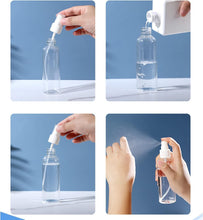 ACTTGGJ 8 Pcs Spray Bottles 100ml Small Empty Clear Fine Mist Travel Plastic Atomiser Bottle Set Refillable Liquid Containers Funnels and Labels Make-up Cosmetic Hair (ACTTGGJ)