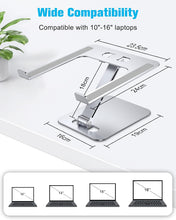 Babacom Laptop Stand Lap Desk, Ergonomic Foldable Computer Stand with Adjustable Height, Ventilated Aluminium Alloy Riser Compatible with MacBook Air, Pro, All 10-16" Laptops (Silver)