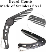 KREDHONG Beard Comb Stainless Steel Beard Combs Folding Beard Beards and Mustaches Styling Pocket Comb Anti-static for Men Grooming & Combing Hair Beards Mustaches