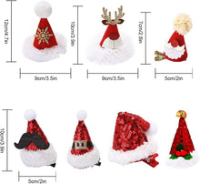 Christmas Hat Hair Accessories 7 Pcs Glitter Bobby Pin Kids and Adults for Girls Red Christmas Hair Clips Barrettes Xmas Tree Hat Bowknot Party Birthday Festival Support Baby Gifts