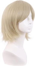 MapofBeauty 12 Inch/30 cm Men Women Short Straight Side Bangs Cosplay Costume Wig (Blonde)