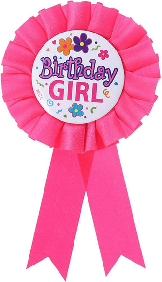 Maggidea Birthday Pink Birthday Girl Award Ribbon Badge Birthday Girl Decorations for Kids Girls Birthday Party Decoration Supplies