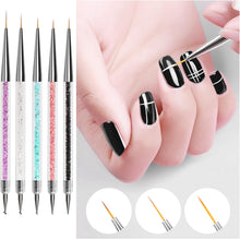 Jsdoin 5 pcs Nail Art Brushes, Nail Dotting Tool, Nail Art Pens, Drill Drawing Nails Brush Pen for Nail Art Tools