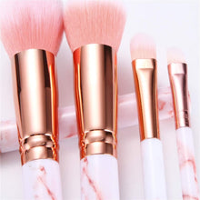 Makeup Brushes Sets Glamour Gaze 16PCS Pink Marble Make up Brushes Foundation Eyeshadow Concealer Eyebrow Blush Brush Set With Makeup Brush Holder and Silicone Mask Brush