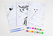 Curious Universe Art Fantastic Wild Animals Triple Set - Paint by Numbers for Children - Painting by Numbers Activity Set for Kids Age 6-14 - Arts and Crafts Gifts - Includes 3 Pictures & 14 Paints