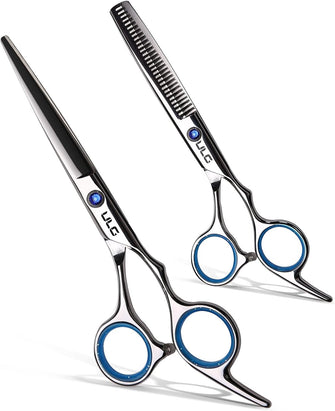 Hair Cutting Scissors Thinning Teeth Shears Set ULG Professional Barber Hairdressing Texturizing Salon Razor Edge Scissor Japanese Stainless Steel 6.5 inch