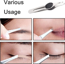 4 Pcs Stainless Steel Eyebrow Tweezers Non-Slip Grip Slant Tip Tweezers Hair Removal Makeup Tools for Shaping, Plucking Facial Hairs