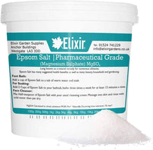 Elixir Gardens Epsom Salt Pharmaceutical Grade  10kg Supplied in Tub