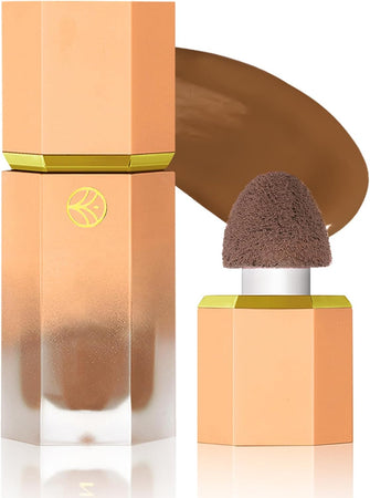 Liquid Bronzer Contour Makeup, Long-Wearing Cream Bronzer Silk Smooth Bronzer Contour Stick, Sun-Kissed Glow Matte Finish Contour Wand With Sponge Brush, Weightless, Flawless, Easy To Apply (01)