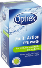 Optrex Multi Action Eye Wash, For Tired, Uncomfortable & Irritated Eyes, 100ml each, Washes, Soothes & Cleanses, Contains Natural Plant Extracts, With Flexiseal Eye Bath