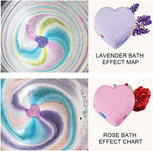 4Pcs Bath Bombs Set Heart Shaped Bubble Bath Salts Handmade Moisturizing Dry Skin Bathbombs Ideal X-mas Gift for Women Girls