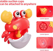 Jiosdo Baby Bath Toys, Automatic Crab Bubble Maker Bath Toys for Toddler Kids, Bath Bubble Machine with 12 Music, Great Bubble Bathtub Toys Gifts for Kids Girls Boys (Red)
