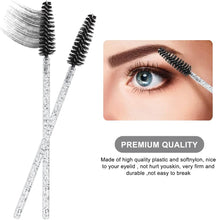 60 PCS Disposable Eyelash Brushes, Eyebrow Spoolie, Mascara Wands Lash Brushes Castor Oil Brush Cosmetic Makeup Tools(Crystal-black)