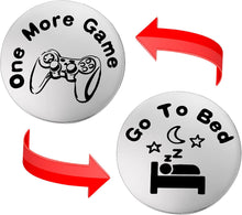 Cobee Funny Destiny Flip Coins, Double Sided Gaming Novelty Coin - One More Game/Go To Bed Gift Decision Maker Coin Gifts for Boyfriend Girlfriend Husband Son Lover Birthday(Silver)